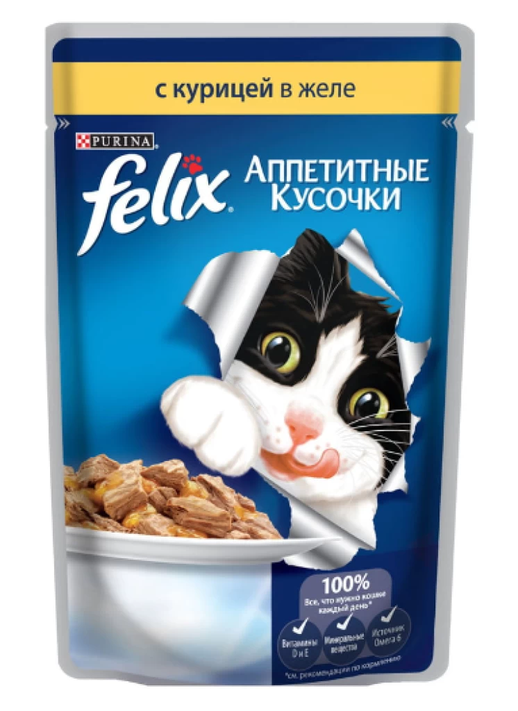 FELIX Аппетитные Кусочки Курица 85G