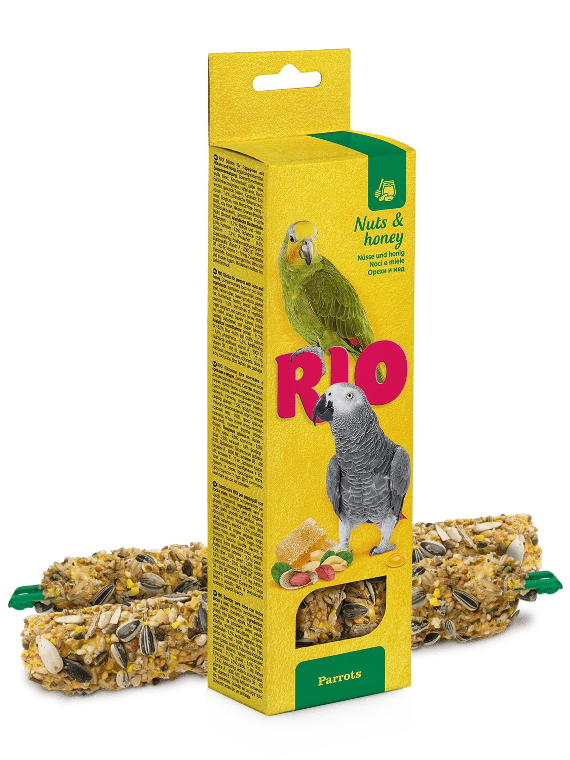 Rio Parrots Палочки д/средних и крупных птиц с Орехами и медом  2*90г