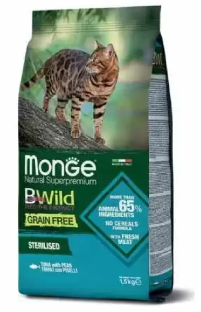 Monge BWild LOW GRAIN Free Steriliset Tuda with Reas 1.5KG