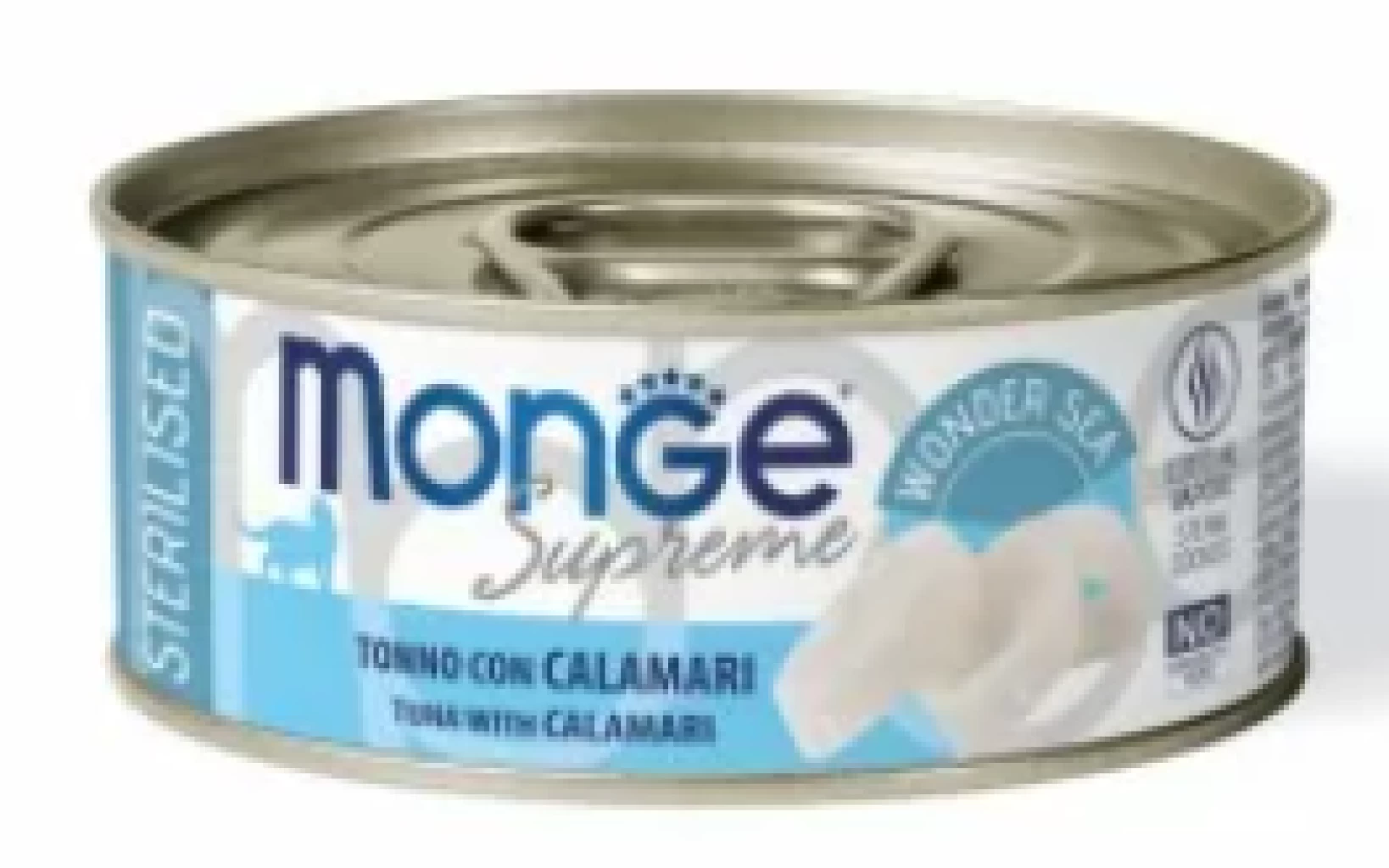 Monge Supreme cans кусочки д/стерилизованных кошек Тунец, Кальмары 80G