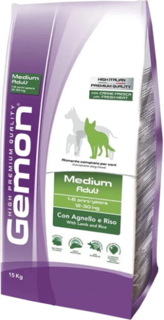 Gemon Medium Adult 1-8 anni/years 12-30 kg Con Angello e Riso 15kg