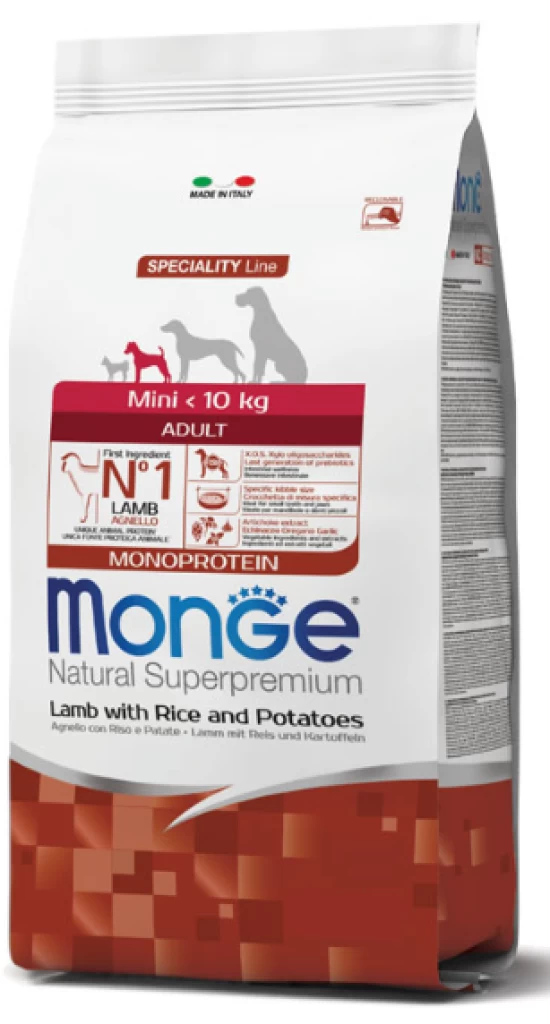 Monge Monoprotein Mini Adult Lamb with Rice and Potatoes 15KG