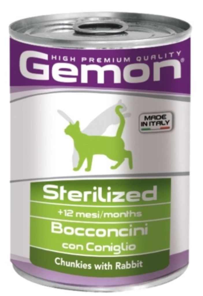 Gemon Влажный корм д/кошек Sterilised With Rabbit 415 g