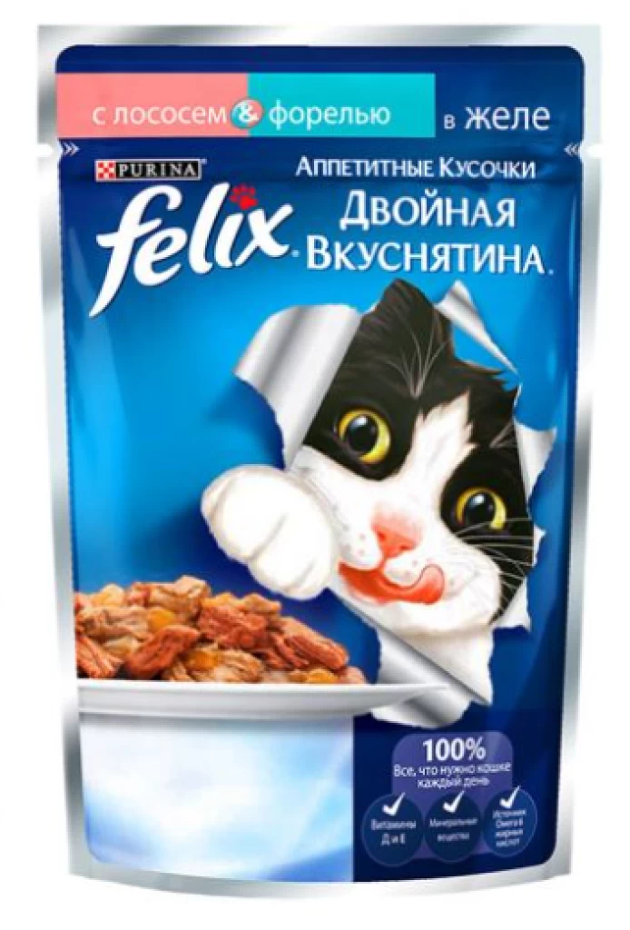 FELIX Двойная Вкуснятина Лосось Форель 85G