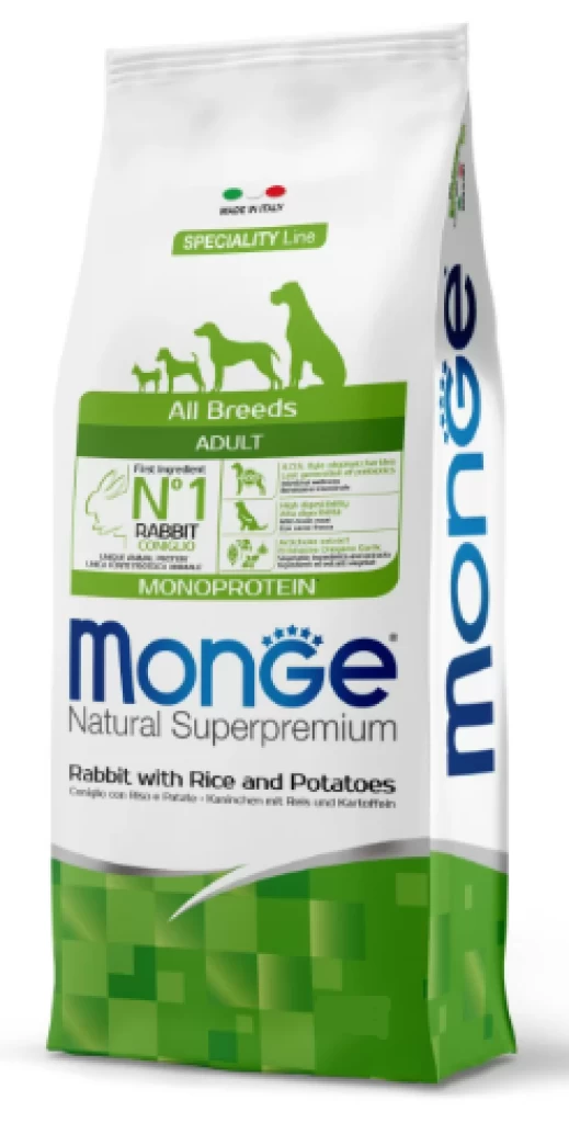 Monge All Breeds ADULT Rabbit, Rice and Potatoes 2.5KG