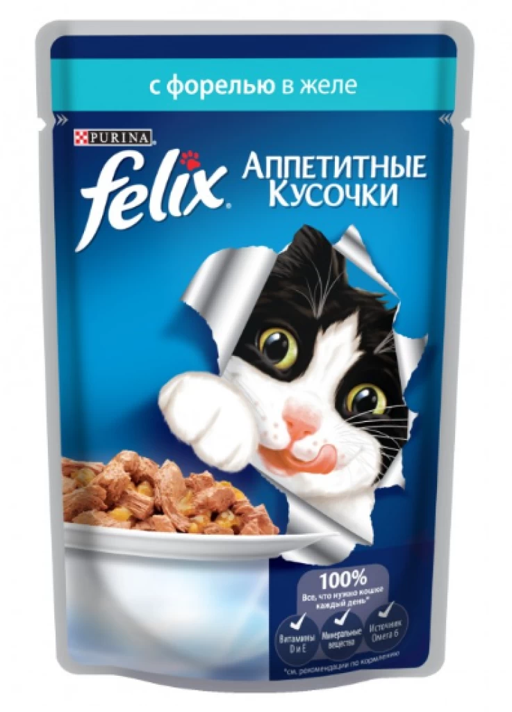 FELIX Аппетитные Кусочки Форель 85G