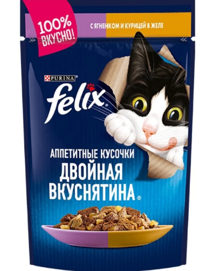 FELIX Двойная Вкуснятина Ягненок Курица 85G