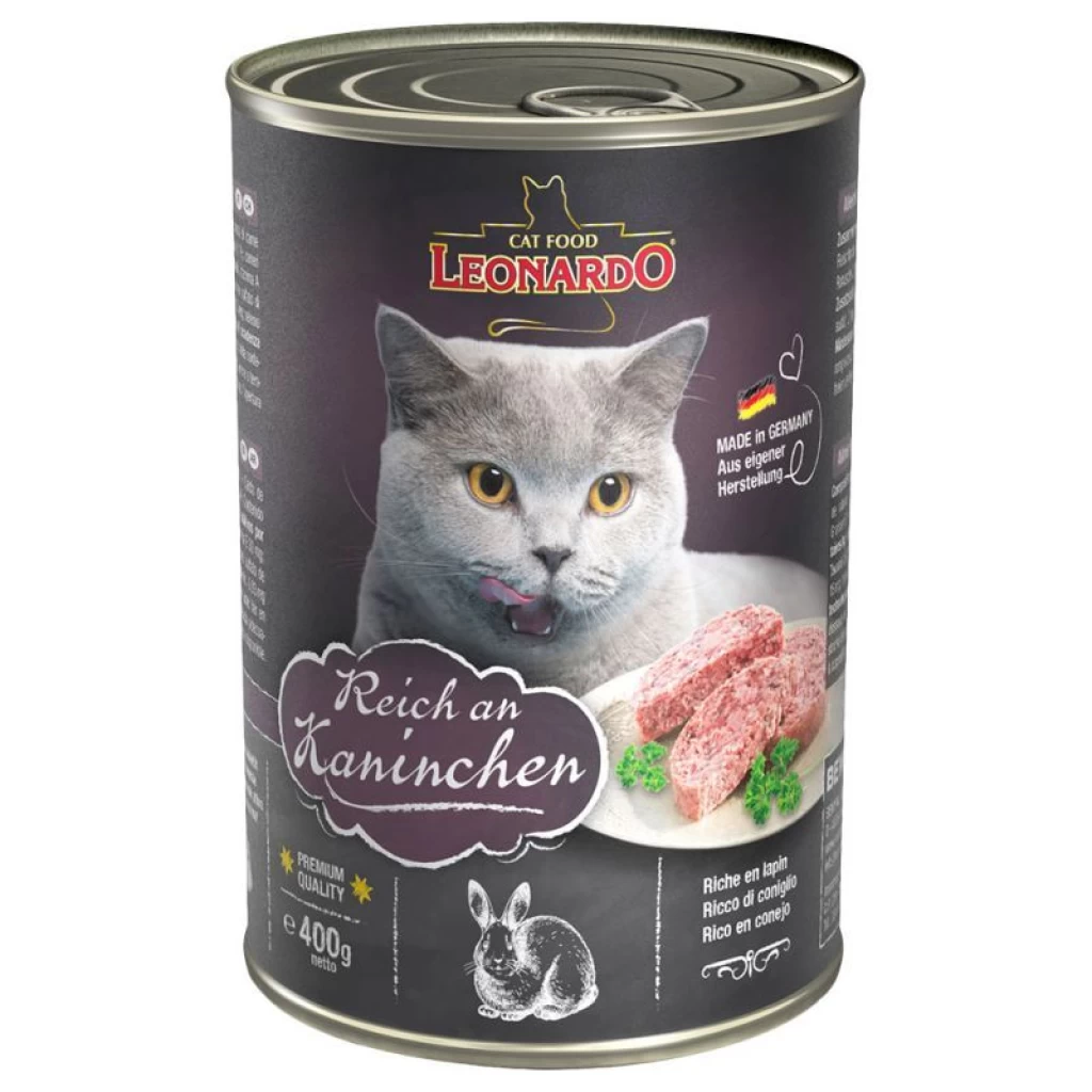 Leonardo Консервы д/кошек Кролик 400G