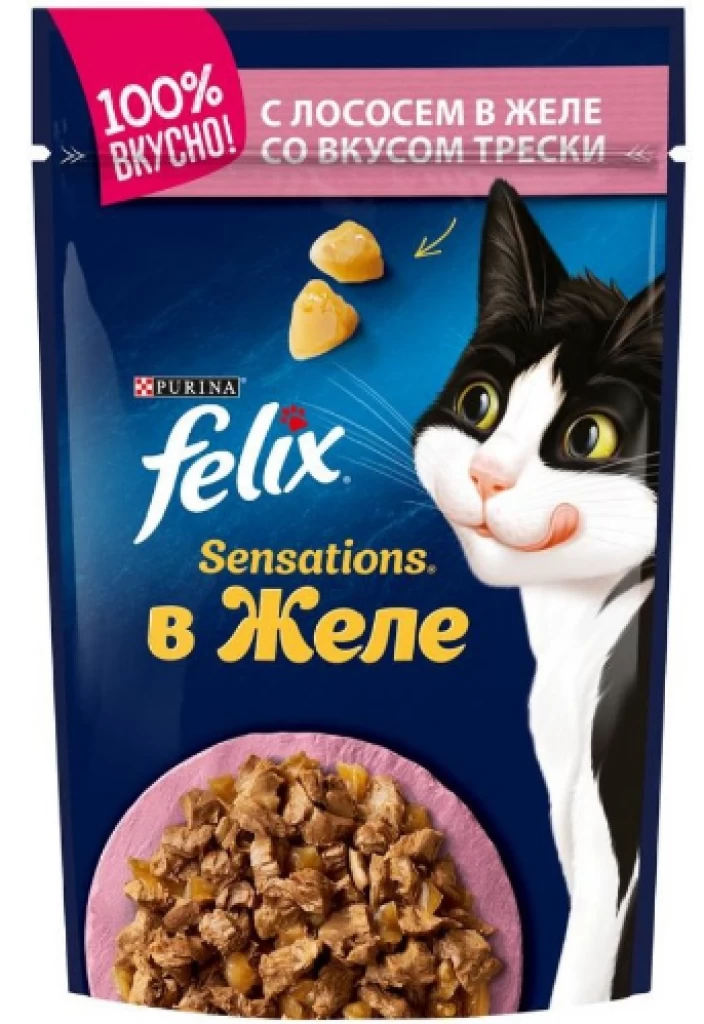 FELIX Sensations Желе Лосось Треска 85G