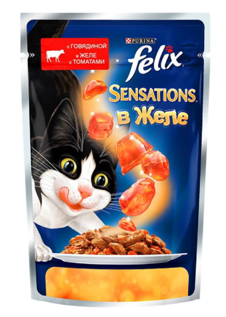 FELIX Sensations Желе Говядина Томат 85G