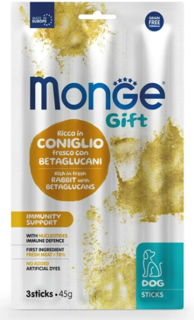 Monge Gift Dog Immunity палочкис кроликом. нуклеотидами и бетта-глюканом 45гр