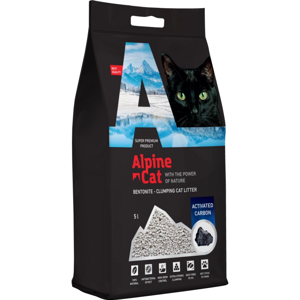 Alpine Cat Комкующийся наполнитель Уголь 5л