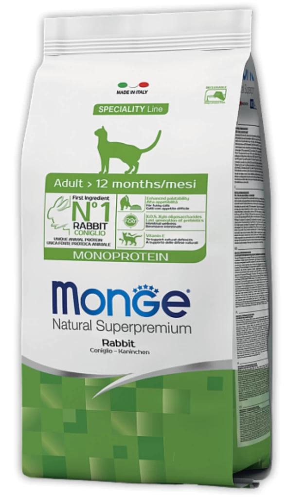 Monge Monoprotein Adult Cat Кролик 10KG