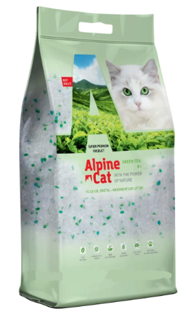 Alpine Cat Силикогель наполнитель с Зеленым Чаем 16л