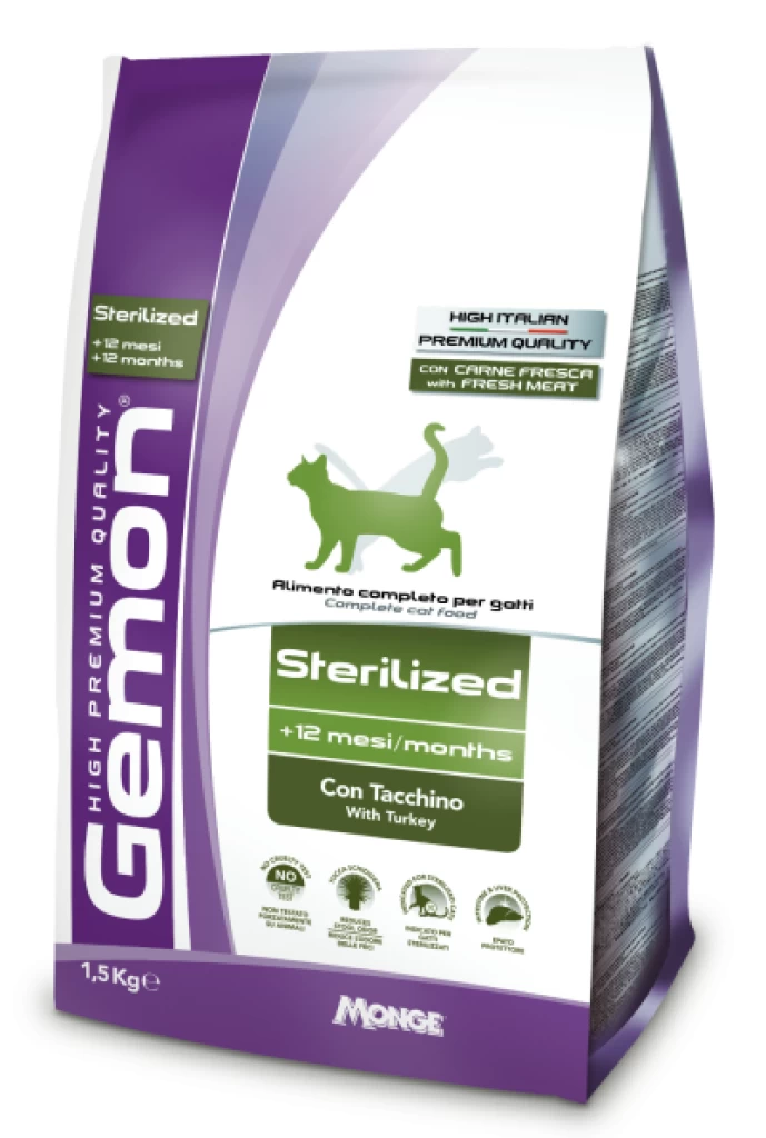 Gemon Sterilised +12 month With Turkey 1.5KG