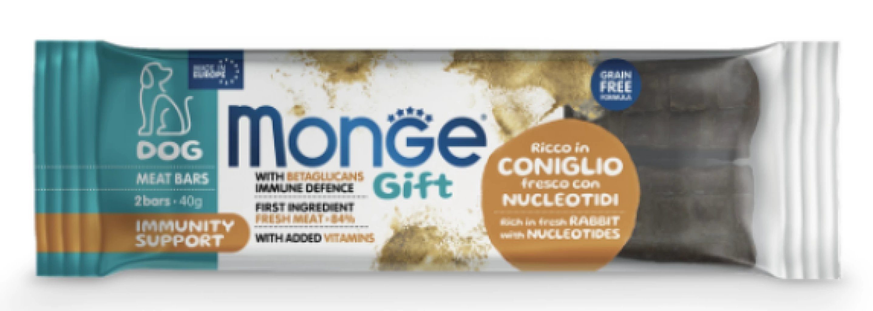 Monge Gift Dog Immunity мясные батончики с кроликом, нуклеотидами и бета-глюканом 40гр