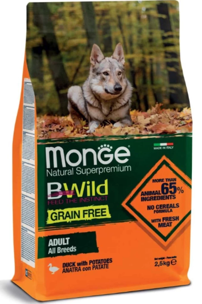 Monge BWild Grain Free Adult All Breeds Anatra 2.5KG